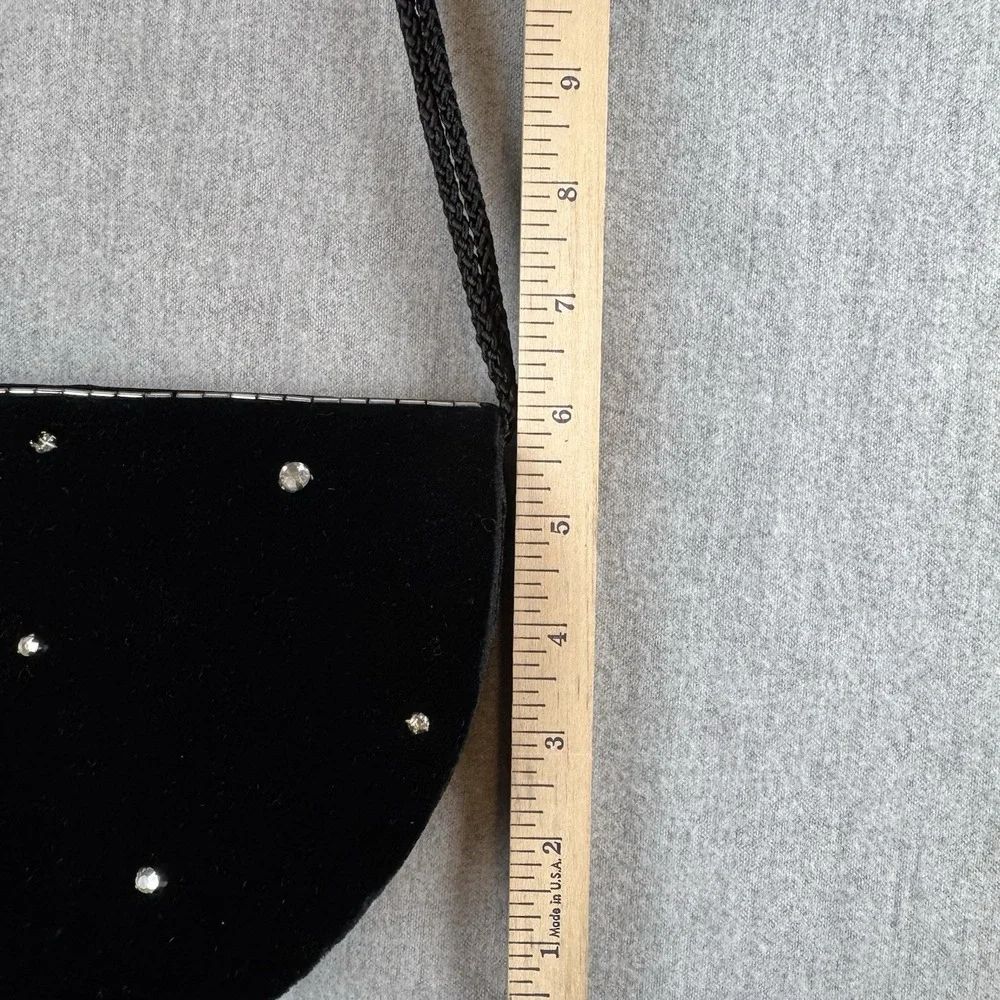 Vintage Black Velvet Purse  Elegant Beads Gold & Black  Made in‎ Hong Kong